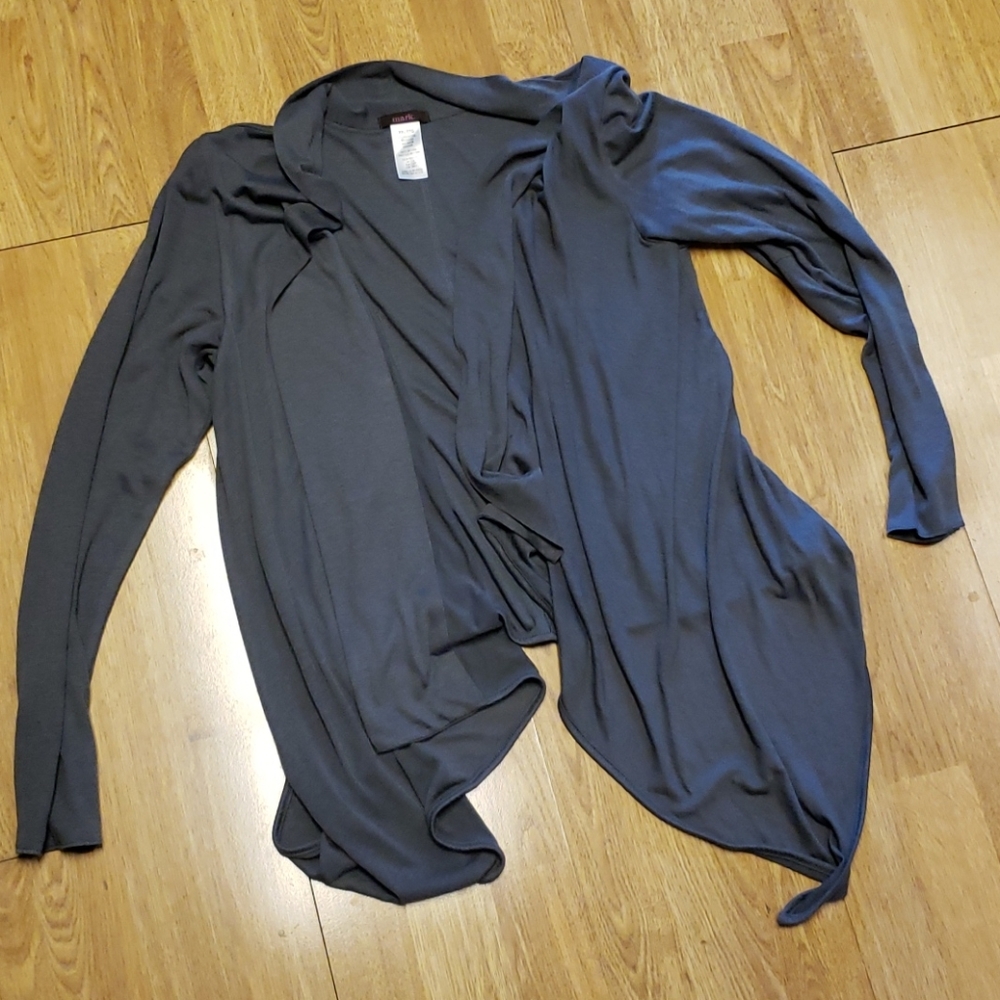 AVON MARK gray waterfall cardigan XXL